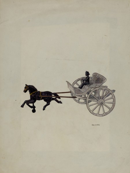Trotter and Gig Iron Toy, c. 1939. Creator: George File.