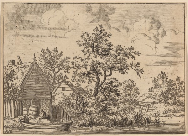 Two Casks in Front of a Cottage, probably c. 1645/1656. Creator: Allart van Everdingen.