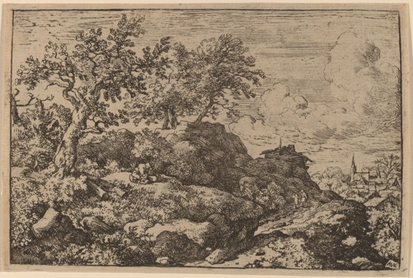 Two Peasants Seated on a Hill, probably c. 1645/1656. Creator: Allart van Everdingen.