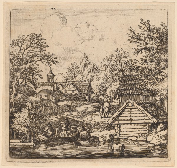 Unloading a Barge, probably c. 1645/1656. Creator: Allart van Everdingen.