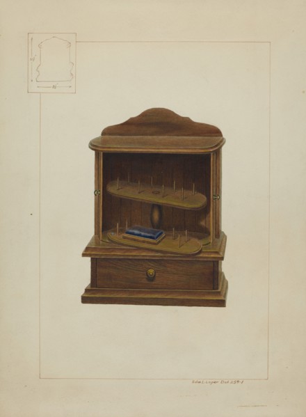 Walnut Spool Cabinet, c. 1938. Creator: Edward L Loper.