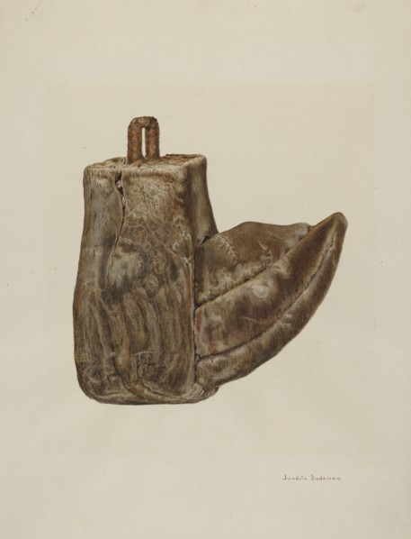 Wooden Stirrup, c. 1941. Creator: Juanita Donahoo.