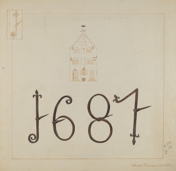 Wrought Iron Numerals, c. 1937. Creator: Samuel Fineman.