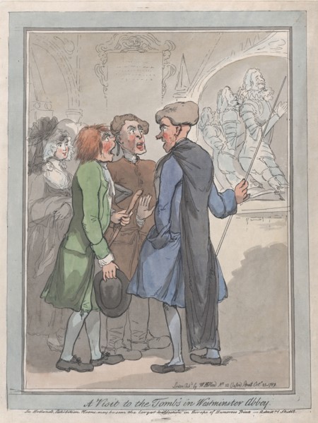 A Visit to the Tombs in Westminster Abbey, October 23, 1789. Creator: Frederick George Byron.