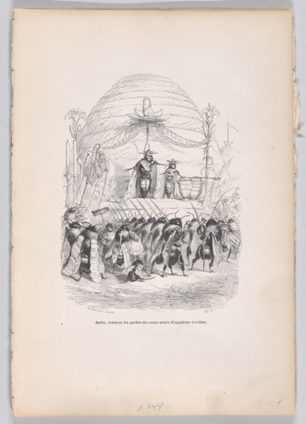 After, in came the body of guards armed with terrible stings from Scenes from the P..., ca. 1837-47. Creator: Andrew Best Leloir.