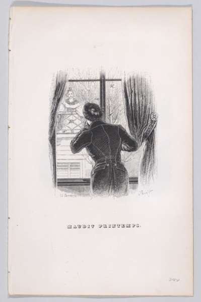 Damned Springtime from The Complete Works of Béranger, 1836. Creator: John Thompson.