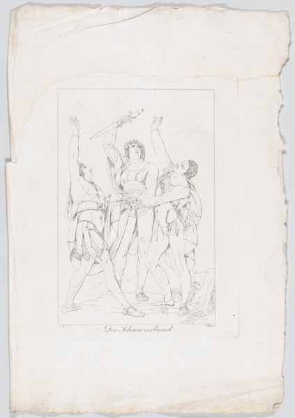 Der Schweizerbund (The Oath on the Rütli), 1806. Creator: Franz Hegi.