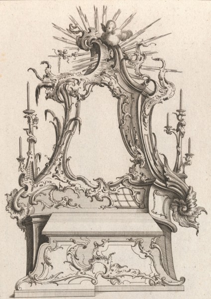 Design for an Altar, Plate 3 from an Untitled Series of Designs for Altars,..., Printed ca. 1750-56. Creator: Jacob Gottlieb Thelot.