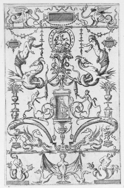 Grotesque Panel, 1550., 1550. Creator: Jacques Androuet Du Cerceau.
