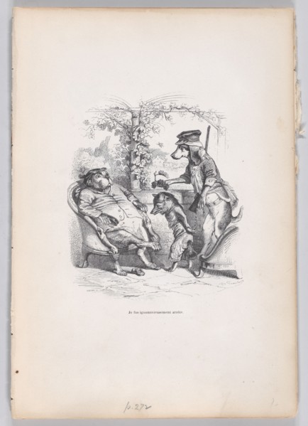 I was ignominiously arrested from Scenes from the Private and Public Life of Animal..., ca. 1837-47. Creator: Pierre Francois Godard.
