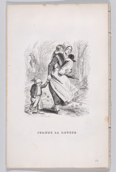 Jeanne, the Redhead from The Complete Works of Béranger, 1836. Creator: Louis-Henri Brevière.