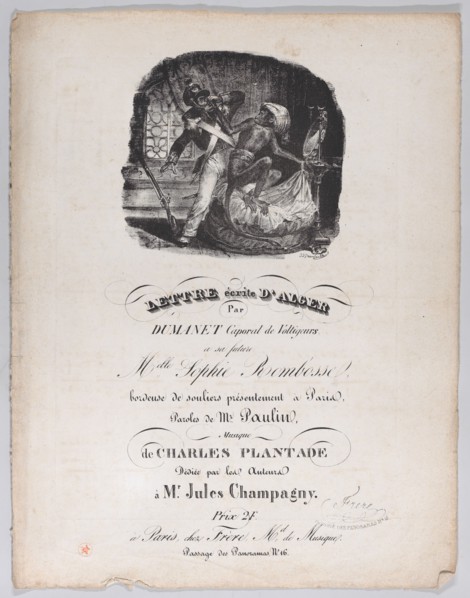 Letter Written from Alger, ca. 1835. Creator: Jean Ignace Isidore Gerard.