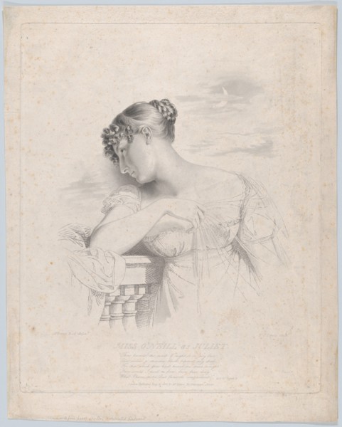 Miss O'Neill as Juliet, May 30, 1816. Creator: Frederick Christian Lewis.