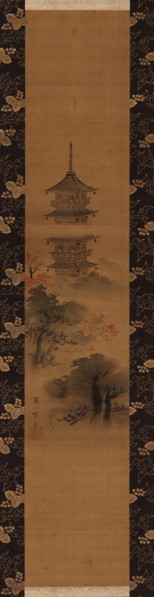 A Pagoda, Edo period, mid 17th-early 18th century. Creator: Hanabusa Itcho.