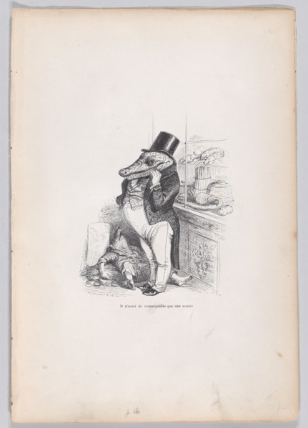 Only his belly was remarkable from Scenes from the Private and Public Life of Anima..., ca. 1837-47. Creator: Andrew Best Leloir.