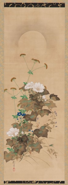 Moon and Autumn Plants, Edo period, early 19th century. Creator: Sakai Hoitsu.