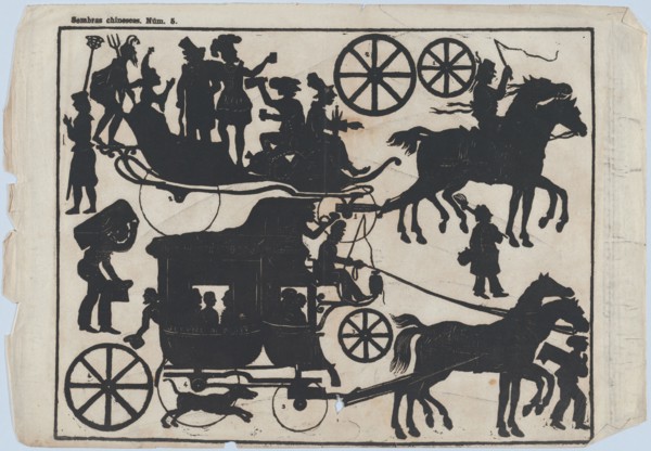 Sheet 5 of figures for Chinese shadow puppets, ca. 1850-70. Creator: Juan Llorens.