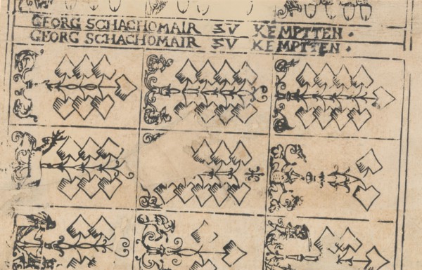 Sheet of Playing Cards, 1575-1600. Creator: Georg Schachomair.