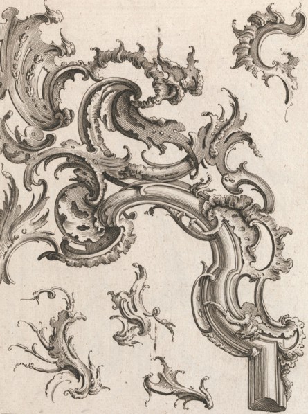Various Designs for Rocaille Ornaments, Plate 1 from an Untitled Series of ..., Printed ca. 1750-56. Creator: Jacob Gottlieb Thelot.