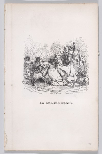 The Big Orgy from The Complete Works of Béranger, 1836. Creator: Henry Isidore Chevauchet.