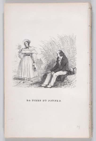The Daughter of the People from The Complete Works of Béranger, 1836. Creators: Auguste Raffet, Louis-Henri Brevière.