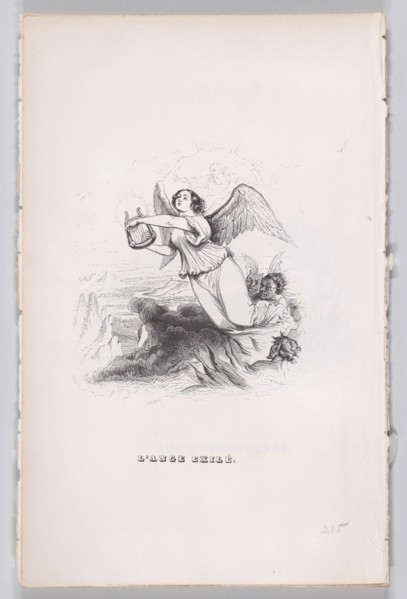 The Exiled Angel from The Complete Works of Béranger, 1836. Creator: Jean Ignace Isidore Gerard.