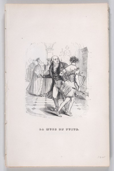 The Fleeing Muse from The Complete Works of Béranger, 1836. Creator: Jean Ignace Isidore Gerard.