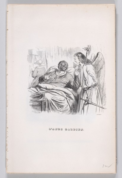 The Guardian Angel from The Complete Works of Béranger, 1836. Creator: Cherrier.