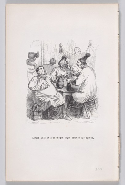 The Parish Singers from The Complete Works of Béranger, 1836. Creator: Cherrier.