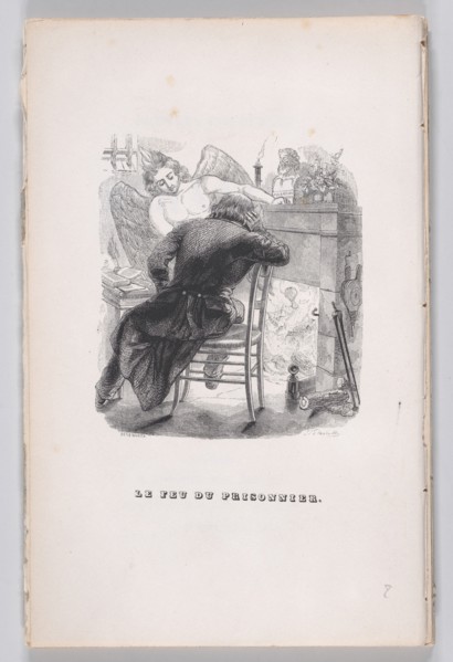 The Prisonner's Fire from The Complete Works of Béranger, 1836. Creator: J Constantine Beneworth.