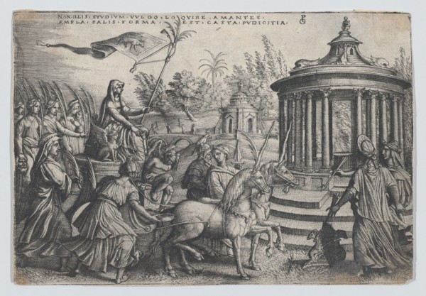 The Triumph of Chastity on Love, from the Triumphs of Petrarch. Creator: Georg Pencz.