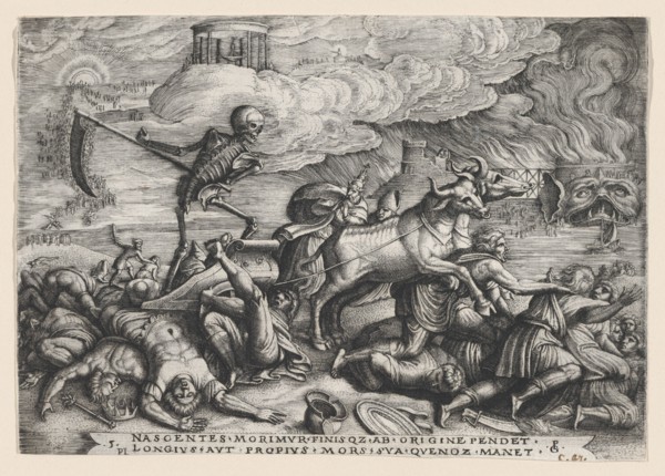 The Triumph of Death on Time, from The Triumph of Petrarch. Creator: Georg Pencz.