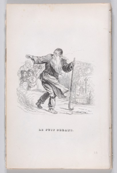 The Wandering Jew from The Complete Works of Béranger, 1836. Creator: Henry Isidore Chevauchet.