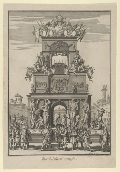 Triumphal arch erected in honor of Cardinal Mazarin after the Treaty of the Pyrenees..., ca. 1664-5. Creator: Francois Chauveau.