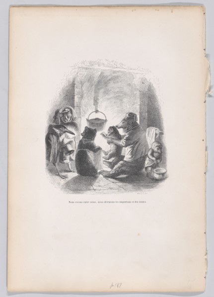 We live between ourselves, we hate the nuisances and the visits from Scenes from th..., ca. 1837-47. Creator: Louis-Henri Brevière.