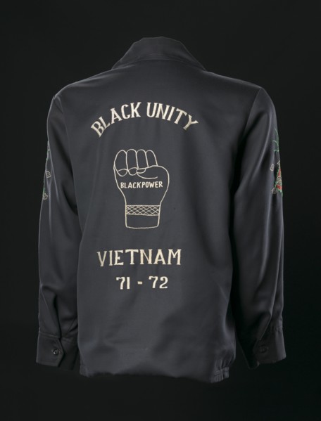 Vietnam tour jacket with Black Power embroidery, 1971-1972. Creator: Saha Union Group.