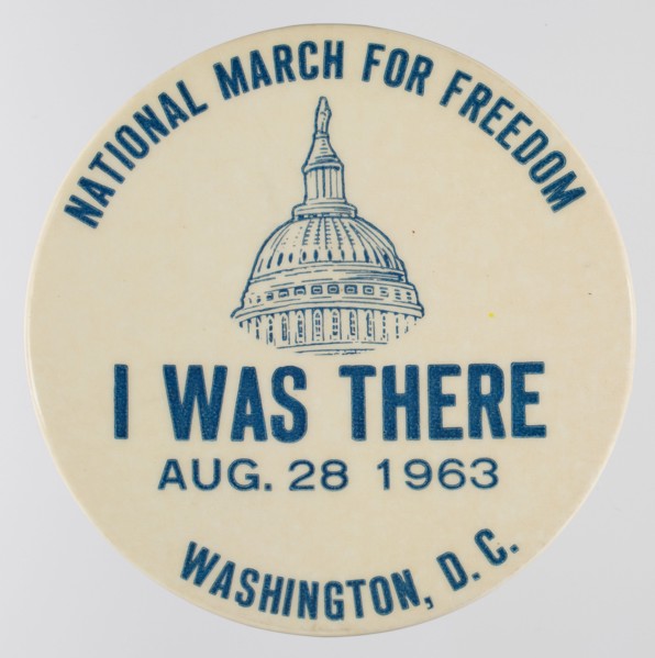 Pinback button for the 1963 Freedom March, 1963. Creator: Unknown.
