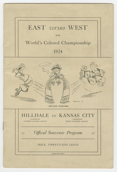 Souvenir programme for 1924 World's Colored Championship, 1924. Creator: Lemaitre.