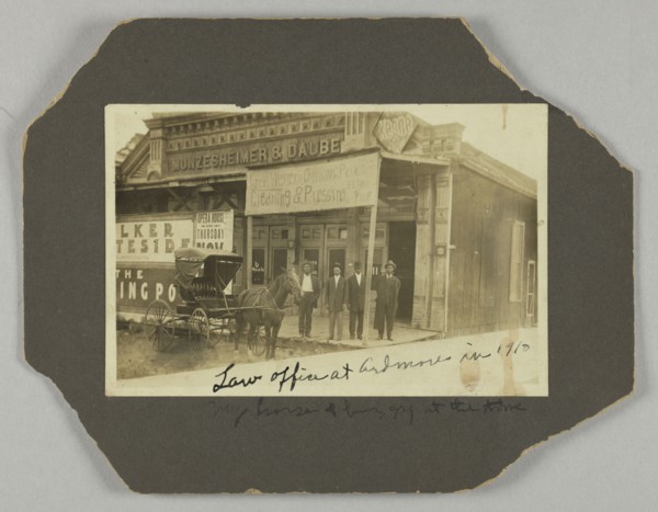 Photograph of B.C. Franklin and unidentified men in Ardmore, Oklahoma, 1910. Creator: Unknown.