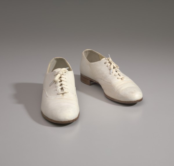 Off-white oxford shoes worn by Cab Calloway, mid 20th-late 20th century. Creator: Capezio.