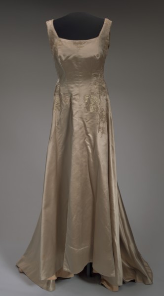 Satin gown worn by opera singers Marian Anderson and Denyce Graves, mid 20th century; altered 2009. Creator: Unknown.