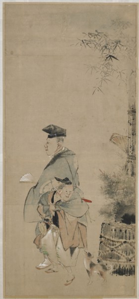 Two Entertainers Strolling on the New Year, Edo period, ca. 1798-1801. Creator: Hokusai.