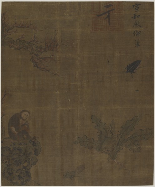 Monkeys, insects, and cabbage, Possibly Ming dynasty, 1368-1644. Creator: Unknown.