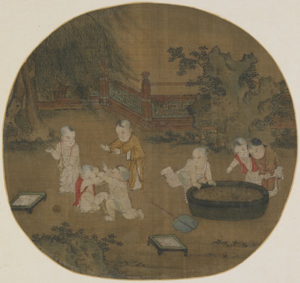 Children playing in a garden, Ming dynasty, 1368-1644. Creator: Unknown.