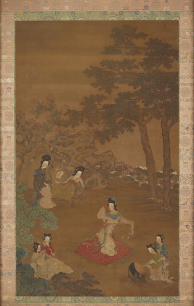 Dancer and Musicians in a Garden, Qing dynasty, 18th century. Creator: Unknown.