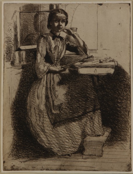 Gretchen at Heidelberg, 1858. Creator: James Abbott McNeill Whistler.