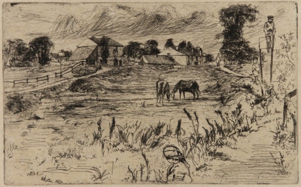 Landscape with Horses, 1859. Creator: James Abbott McNeill Whistler.