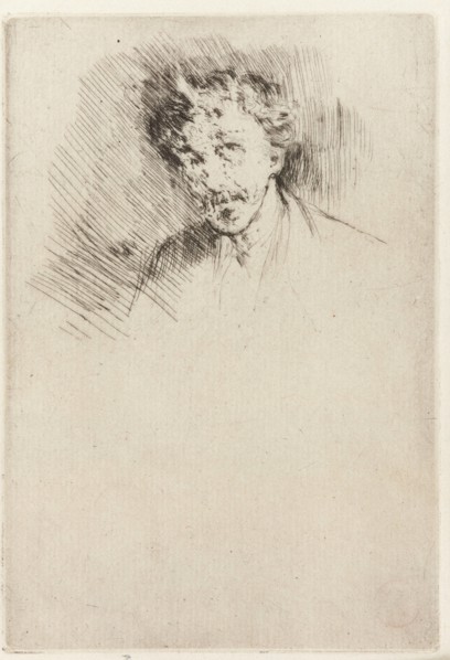 Whistler with the White Lock, 1879. Creator: James Abbott McNeill Whistler.
