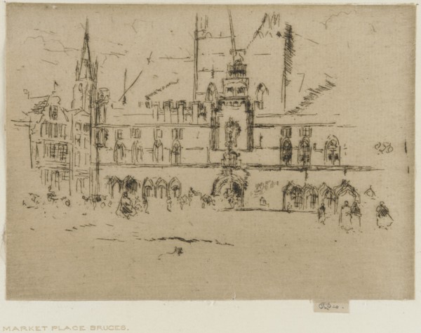 The Market, Bruges, 1887. Creator: James Abbott McNeill Whistler.