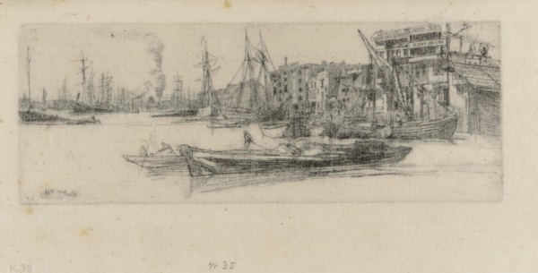 Thames Warehouses, 1859. Creator: James Abbott McNeill Whistler.